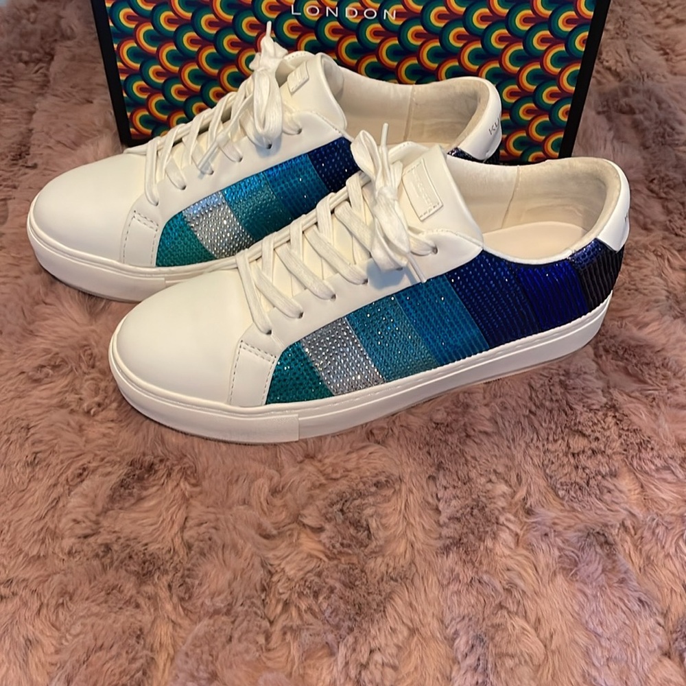 Kurt Geiger London Laney Striped Crystal Sneakers